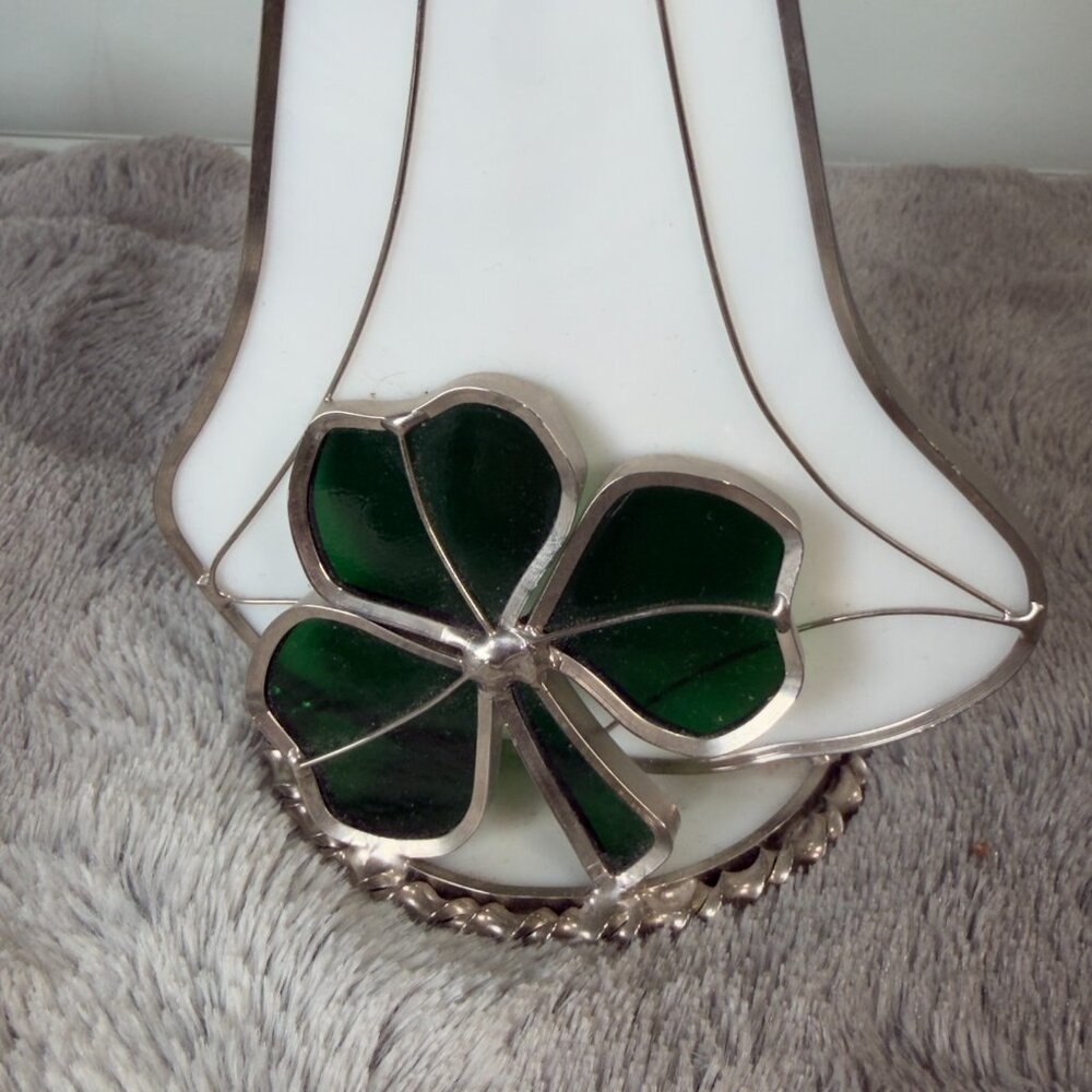 Stained Glass Green Clove St Patricks Day Angel Standing Figurine Sun Catcher - Picture 3 of 14